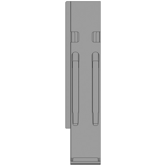 K20 Eckrunge hinten, links, Stahl, schwarz KTL-beschichtet, 500 mm Nennh&ouml;he Suer