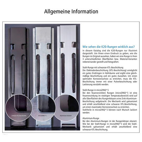 K20 Mittelrunge, Aluminium eloxiert, 800 mm Nennh&ouml;he, TIR, mit Aufnahme Suer