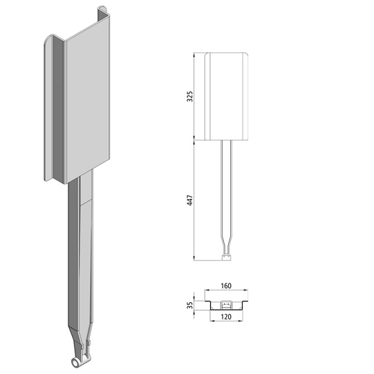 Kinnetop-Stativ f&uuml;r 800-1200 mm Rungen, Stahl roh Suer 106121360