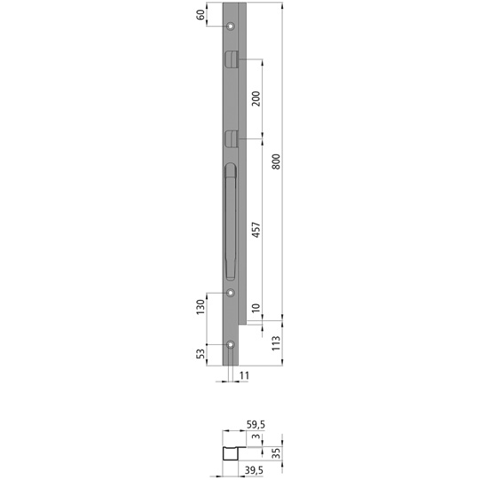 K20 Eckrunge vorne, links, Stahl, schwarz KTL-beschichtet, 800 mm Nennh&ouml;he