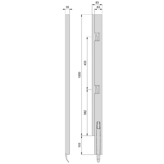K5 Vorderrunge Stahl KTL, rechts f&uuml;r 1000 mm Bordwandh&ouml;he,510 401 Suer 106121888