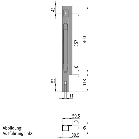 K20 Eckrunge vorne, rechts, Stahl, microZINQ 5, 400 mm Nennh&ouml;he Suer 106122247