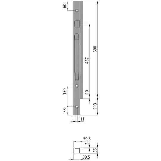 K20 Eckrunge vorne, links, Stahl, microZINQ 5, 600 mm Nennh&ouml;he, Suer 106122270