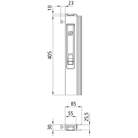 Kinnegrip - T50 Langwegverschluss, Aluminium, 405 mm, links Suer 106629382