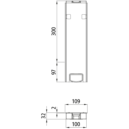 T50 Mittelrunge 300, Aluminium eloxiert, f&uuml;r Bordw&auml;nde 300 mm Suer 106629498
