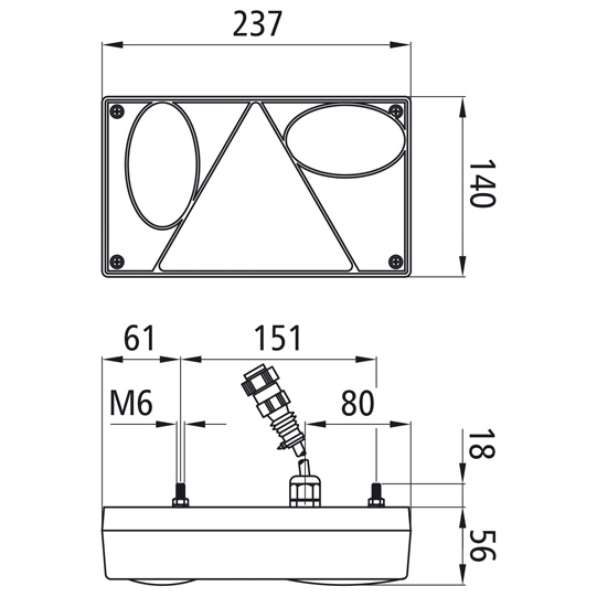 Asp&ouml;ck - Multipoint I LED, 24 V, rechts, 1,80 m, 8-pol. Baj Suer 127551800