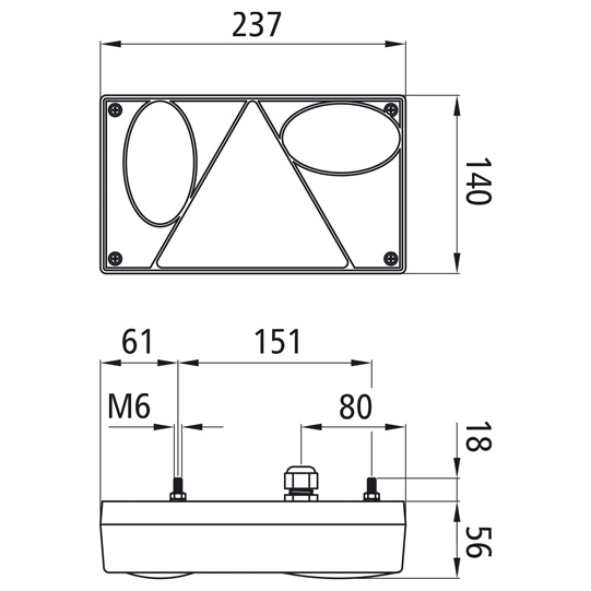 Asp&ouml;ck - Multipoint I LED, 24 V, rechts, PG, mit Dreieck Suer 127552033