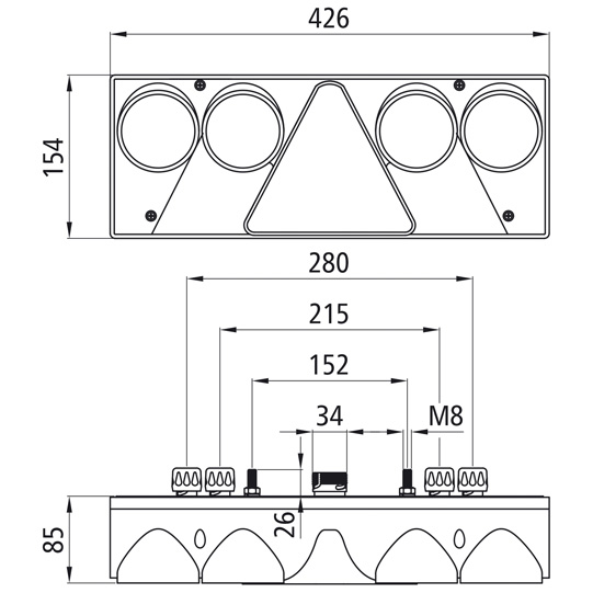 Asp&ouml;ck - Europoint II, 24 V, rechts, 7-pol ASS + 4 x 2-pol. Suer 127552080