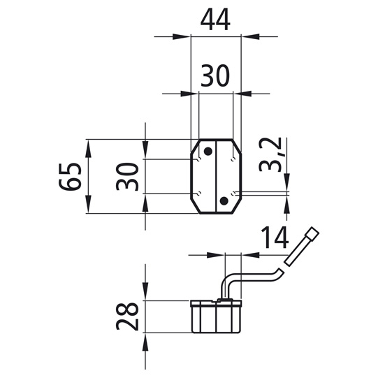 Asp&ouml;ck - Flexipoint I, 12 V, links/rechts, rot/wei&szlig;, 0,50 m Suer 127552341