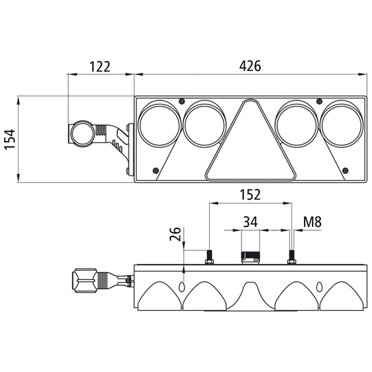 Asp&ouml;ck - Europoint II LED, 24 V, links, 7-pol. ASS, URA Suer 127552345