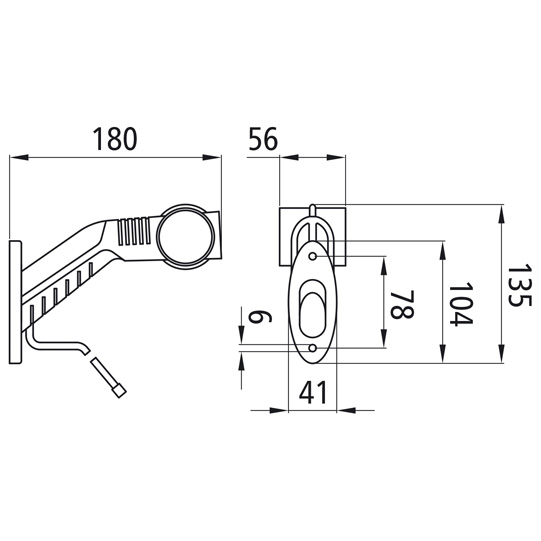 Asp&ouml;ck - Superpoint III LED, 12 V, rechts, rt/ws/ge, 1,00 m Suer 127552378
