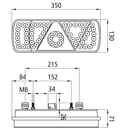 Asp&ouml;ck - EcoLED, 24 V, re, 7-pol. ASS+2x2-pol., m. Dreieck, Suer 127552819
