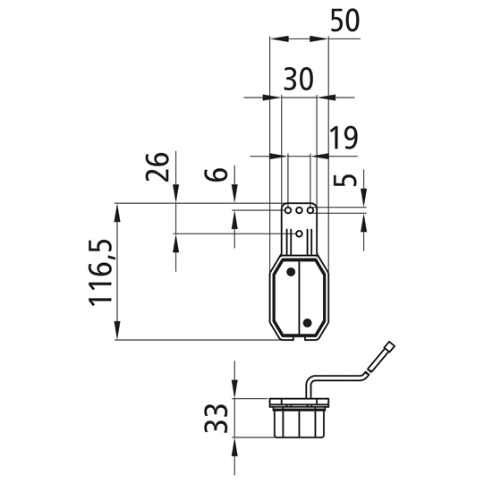 Asp&ouml;ck - Flexipoint I, 12 V, links, rot/wei&szlig;, 0,50 m, DC, P Suer 127552923