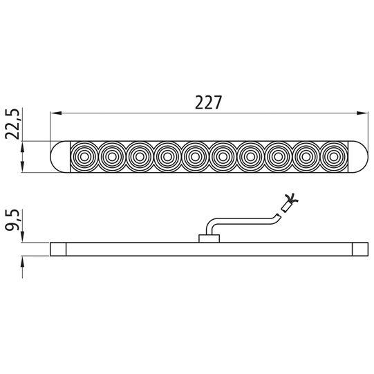 Asp&ouml;ck - 3. Bremsleuchte LED, 12 V, 0,20 m, open end Suer 127552943