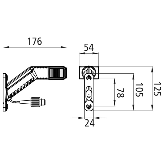 Asp&ouml;ck - Superpoint IV LED, 12/24 V, rechts, 2,00 m, 2-pol. Suer 127553069