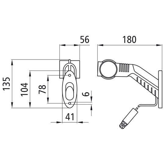 Asp&ouml;ck - Superpoint III LED, 12 V, links, rt/ws/ge, 0,86 m, Suer 127553271