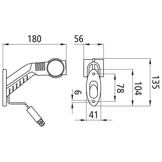 Asp&ouml;ck - Superpoint III LED, 12 V, rechts, rt/ws/ge, 0,86 m Suer 127553272