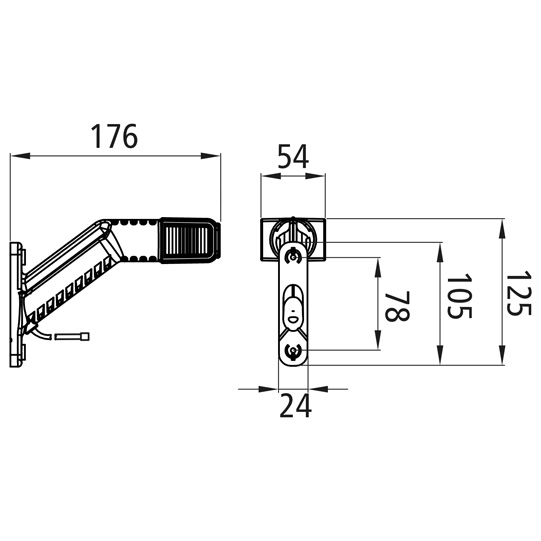 Asp&ouml;ck - Superpoint IV LED, 12/24 V, rechts, rt/ws/ge, 1,00 Suer 127553303