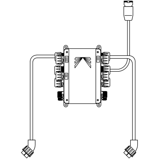 Verteiler ASS3, 24 V, 2 x 7-pol. ASS2 zu R&uuml;ckleuchten 76-6460-001 Suer