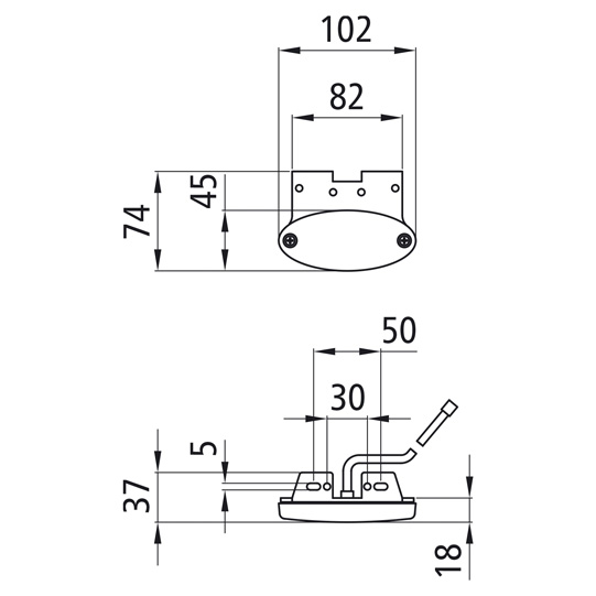 Asp&ouml;ck - Flatpoint II LED, 12 V, wei&szlig;, 0,50 m, DC, 90 Grad Wink Suer 127553381