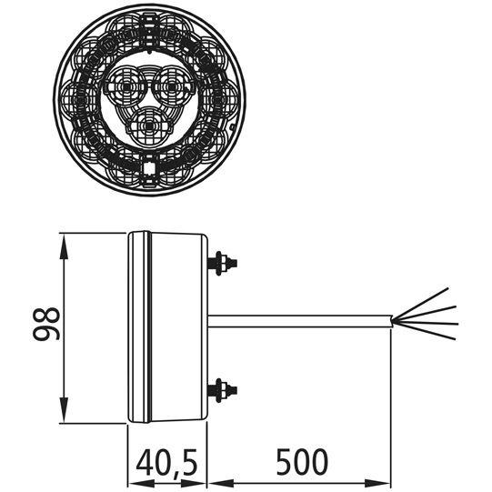 Asp&ouml;ck - Braspoint 98 LED, 12/24 V, 3-Funkt., openend, 0,5m Suer 127553456