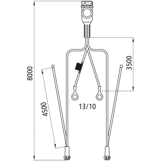 Asp&ouml;ck - Versorgungskabel,13-pol.Stecker, 2x5-pol. Baj. 800 Suer 127553466
