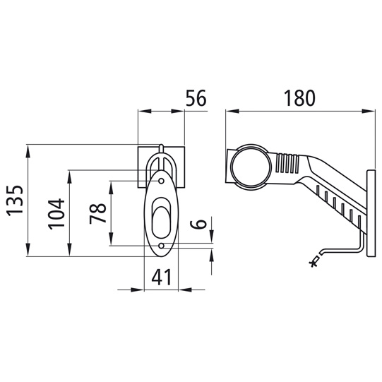 Asp&ouml;ck - Superpoint III LED, 24 V, links, rt/ws/ge, 4,00 m, Suer 127553510