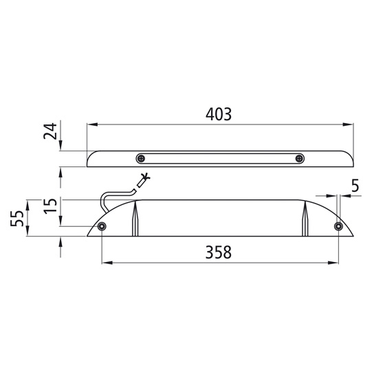 Asp&ouml;ck - Stoplight 3. Bremsleuchte LED, 24 V, 2,00 m, open Suer 127553527