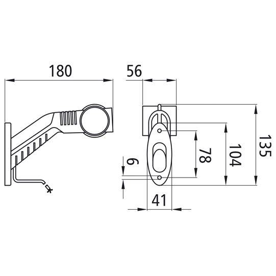 Asp&ouml;ck - Superpoint III LED, 24 V, rechts, rt/ws/ge, 4,00 m Suer 127553528