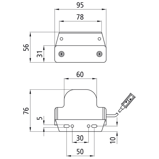 Asp&ouml;ck - Sidepoint, 24 V, wei&szlig;, 0,5 m, P&R, 90 Grad Winkel (Z) Suer 127553529