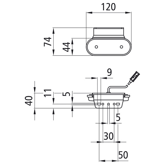 Asp&ouml;ck - Unipoint LED, 24 V, Posi wei&szlig;, 0,50 m, P&R, 90 Grad Wi Suer 127553545