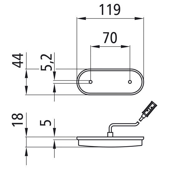 Asp&ouml;ck - Unipoint LED, 24 V, Positionsleuchte wei&szlig;, 0,50 m, Suer 127553546