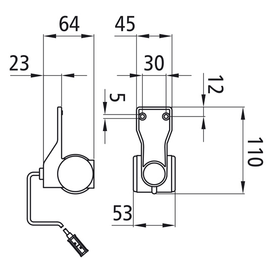 Asp&ouml;ck - Superpoint III LED, 24 V, rechts, rt/ws/ge, 1,50 m Suer 127553554
