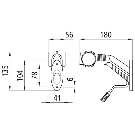 Asp&ouml;ck - Superpoint III LED, 24 V, links, rt/ws/ge, 1,25 m, Suer 127553558