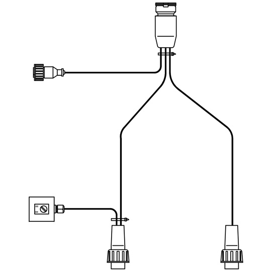 Verteilerleitung, 24 V, Anschluss ASS3 LP 30 zum Hauptkabel, Anschl&uuml;sse 2 x ASS
