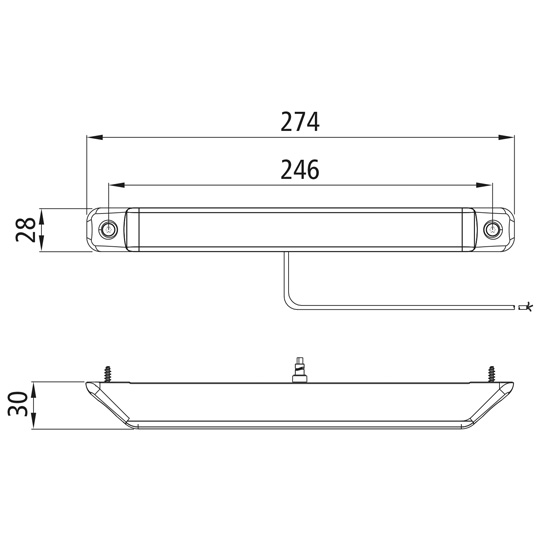 Asp&ouml;ck - Linepoint II LED, 12/24 V, 0,5 m, open end, R&uuml;ckfa Suer 127553650