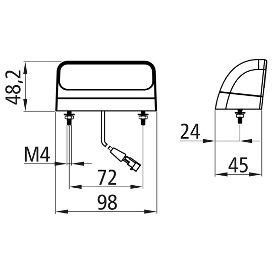 Asp&ouml;ck - Regpoint II LED, 12/24 V, KZL, 0,5 m, 2-pol. Super Suer 127553659
