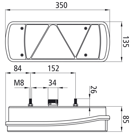 Ecopoint II LED, 24 V, rechts, 7-pol. ASS, mit Dreieck, 25-2901-701 Suer