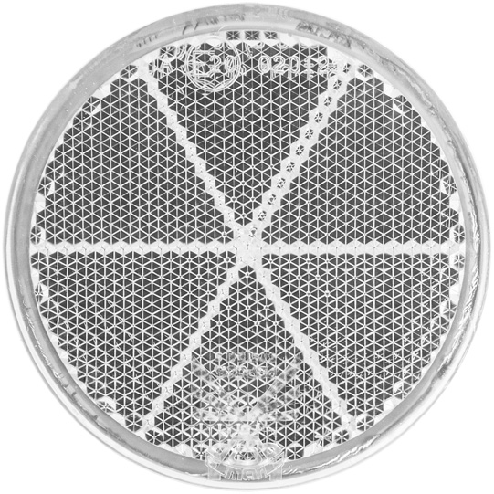 Asp&ouml;ck - R&uuml;ckstrahler, rund, Durchmesser 60 mm, wei&szlig;, selbstklebend Suer