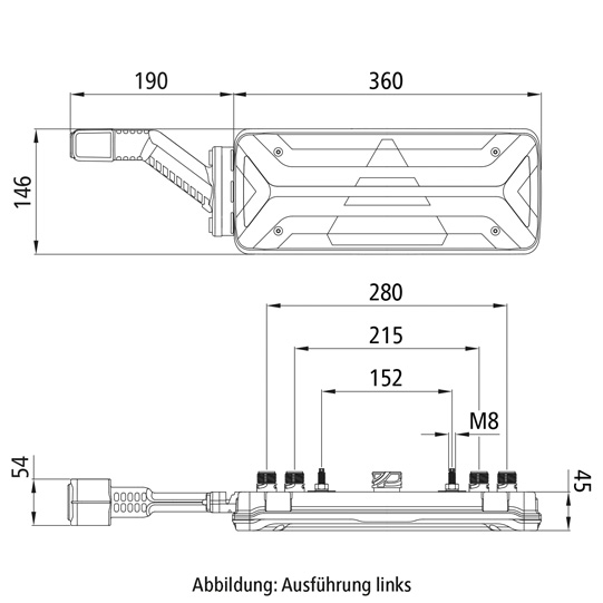Asp&ouml;ck - EcoLED II, 12/24 V, re, 7-pol.+ 4x2-pol. ASS, ISO- Suer 127553939