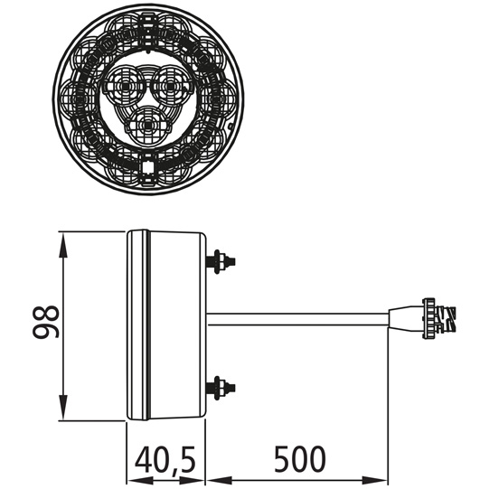 Asp&ouml;ck - Braspoint 98 LED, 12/24 V, 3-Funkt.,4-pol.AMP,0,5m Suer 127553969