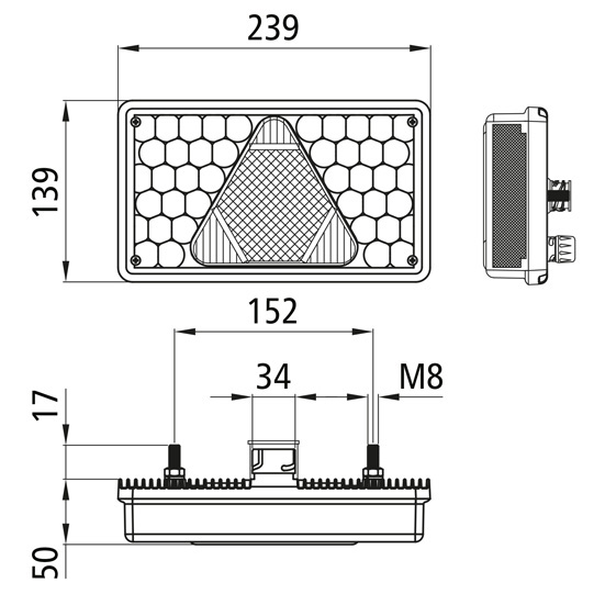 Asp&ouml;ck - MultiLED, 24V,re,o. Dreieck,7-pol.AMP+2-pol.ASS,LC Suer 127554006