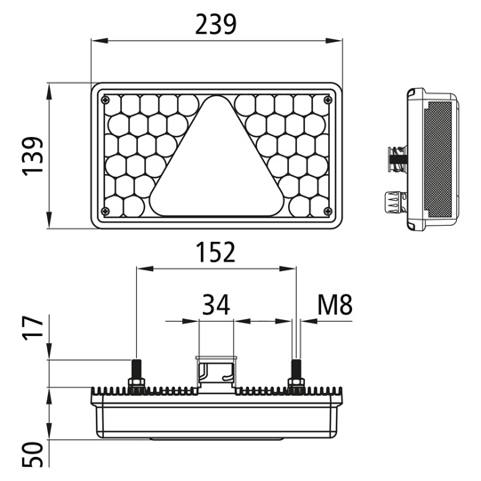 Asp&ouml;ck - MultiLED, 24V, li, m.Dreieck, 7-pol.AMP+2-pol.ASS, Suer 127554007