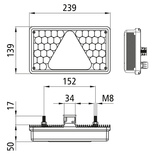 Asp&ouml;ck - MultiLED, 24V, re, m.Dreieck, 7-pol.AMP+2-pol.ASS, Suer 127554008