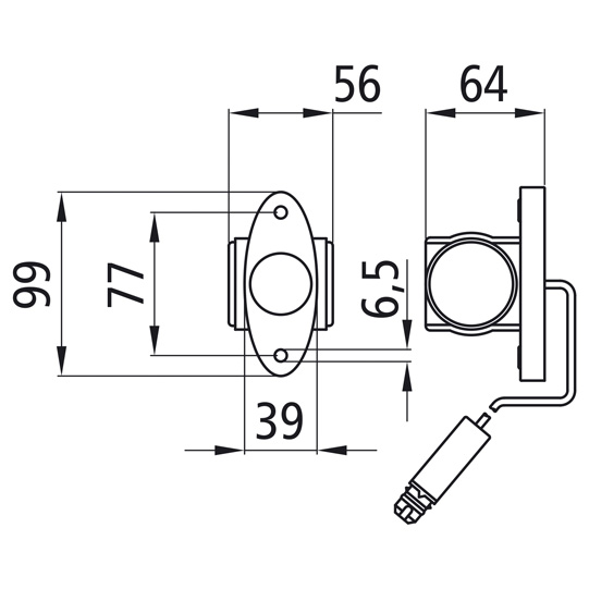 Asp&ouml;ck - Superpoint III LED, 24 V, li/re, rt/ws/ge, 0,25m, Suer 127554010