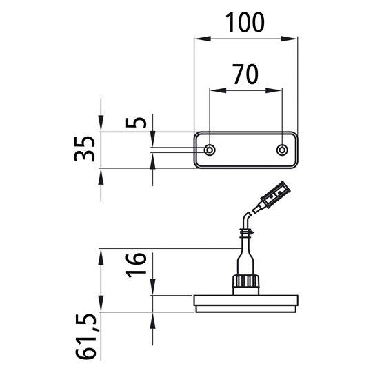 Asp&ouml;ck - Flatpoint I LED, 24 V, wei&szlig;, 1,50 m, P&R, mit Gumm Suer 127554030