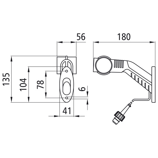 Asp&ouml;ck - Superpoint III LED, 24 V, links, rt/ws/ge, 1,75 m, Suer 127554037