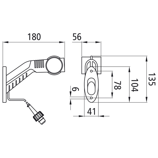 Asp&ouml;ck - Superpoint III LED, 24 V, rechts, rt/ws/ge, 1,75 m Suer 127554038