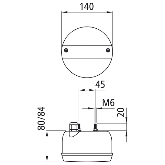 Asp&ouml;ck - 3-Kammerleuchte LED, 12/24 V, 140 Durchmesser, PG11 Suer 127555035