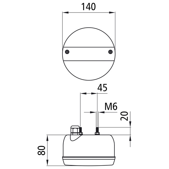 Asp&ouml;ck - 3-Kammerleuchte LED, 24 V, rund, Einfachfunktion, Suer 127555039